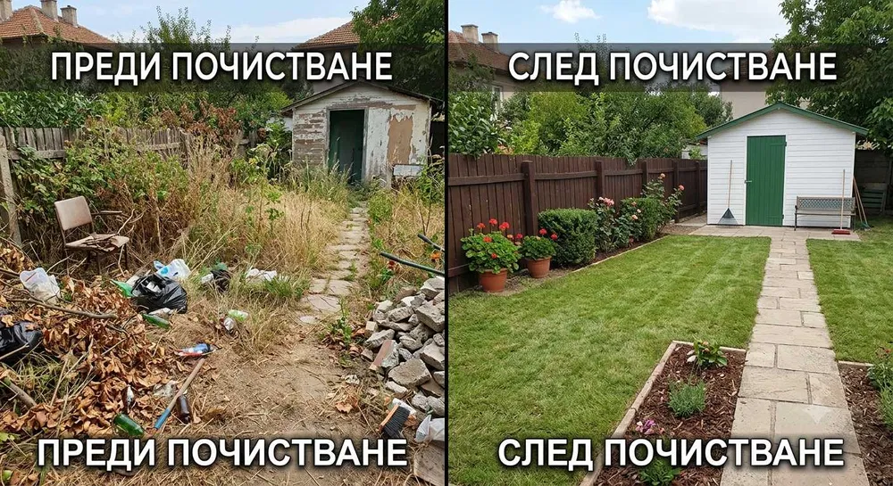 Почистване на двор – резултат